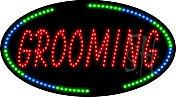 Oval Border Grooming Animated LED Sign