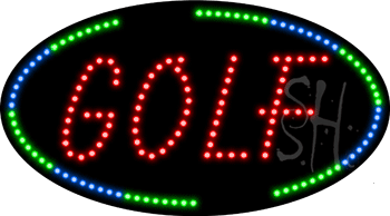 Oval Border Golf Animated LED Sign