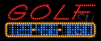 Red Golf Animated LED Sign
