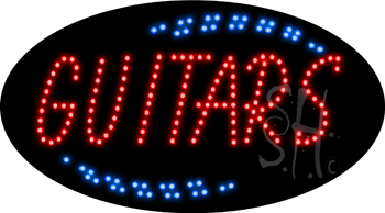 Deco Style Guitars Animated LED Sign