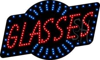Red Glasses Animated LED Sign