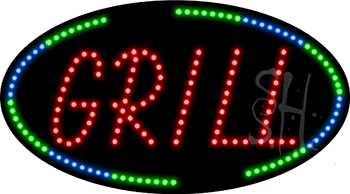 Oval Border Grill Animated LED Sign