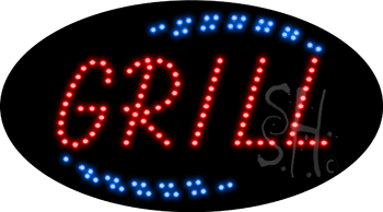 Red Grill Animated LED Sign
