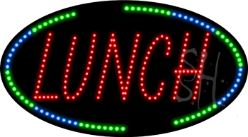 Oval Border Lunch Animated LED Sign