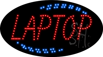 Red Laptop Animated LED Sign