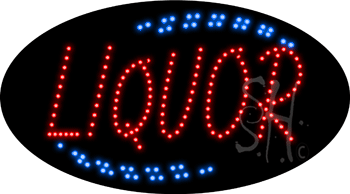 Red Liquor Animated LED Sign