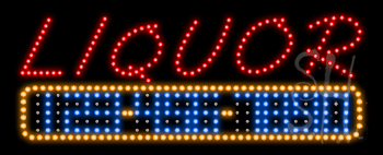 Liquor with Phone Number Animated LED Sign