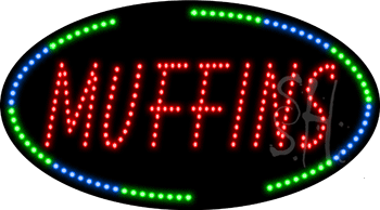 Oval Border Muffins Animated LED Sign