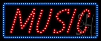 Blue Border Music Animated LED Sign