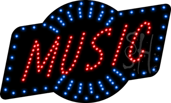 Red Music Animated LED Sign