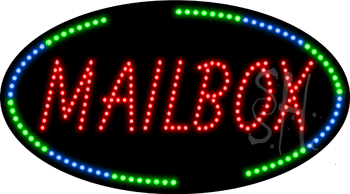 Oval Border Mailbox Animated LED Sign
