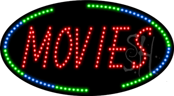 Oval Border Movies Animated LED Sign