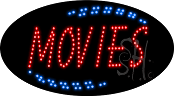 Red Movies Animated LED Sign