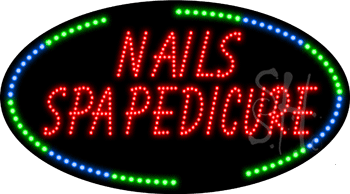 Nails Spa Pedicure Animated LED Sign