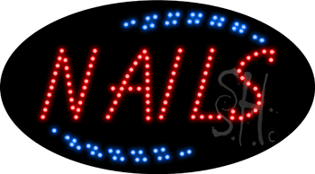 Red Nails Animated LED Sign