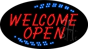 Welcome Open Animated LED Sign
