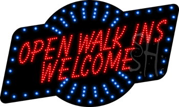 Open Walk-ins Welcome Animated LED Sign