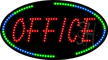 Oval Border Office Animated LED Sign