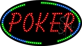 Oval Border Poker Animated LED Sign