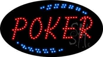 Red Poker Animated LED Sign