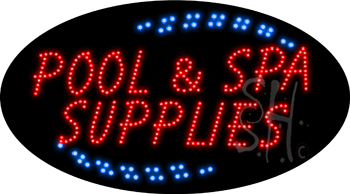 Pool and Spa Supplies Animated LED Sign