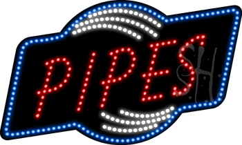 Blue Border Pipes Animated LED Sign