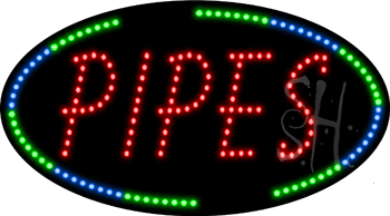 Oval Border Pipes Animated LED Sign