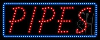 Blue Border Pipes Animated LED Sign
