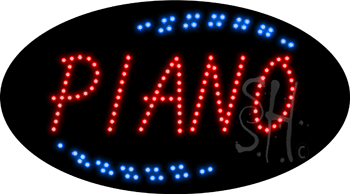Red Piano Animated LED Sign