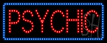 Blue Border Psychic Animated LED Sign