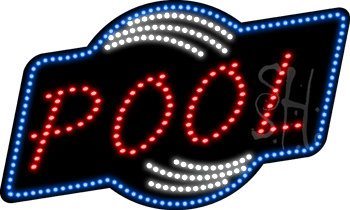 Blue Border Pool Animated LED Sign