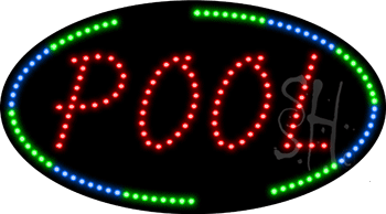 Oval Border Pool Animated LED Sign