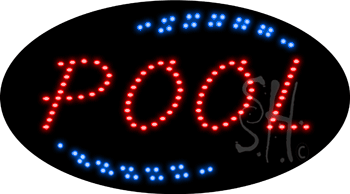 Red Pool Animated LED Sign