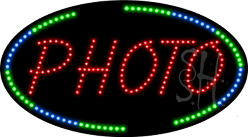 Oval Border Photo Animated LED Sign