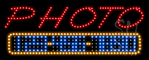 Red Photo with Phone Number Animated LED Sign