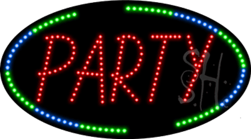 Oval Border Party Animated LED Sign