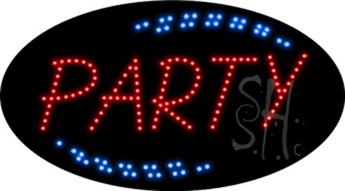 Red Party Animated LED Sign