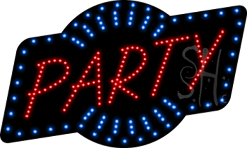 Red Party Animated LED Sign