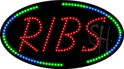 Oval Border Ribs Animated LED Sign