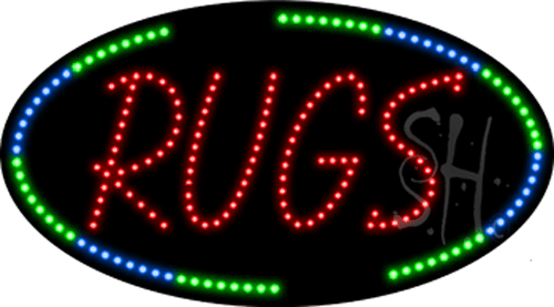 Oval Border Rugs Animated LED Sign