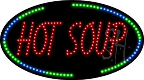 Oval Border Hot Soup Animated LED Sign
