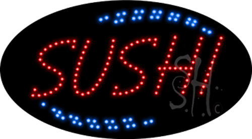 Red Sushi Animated LED Sign