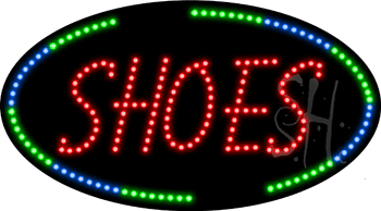 Oval Border Shoes Animated LED Sign