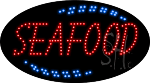 Red Seafood Animated LED Sign