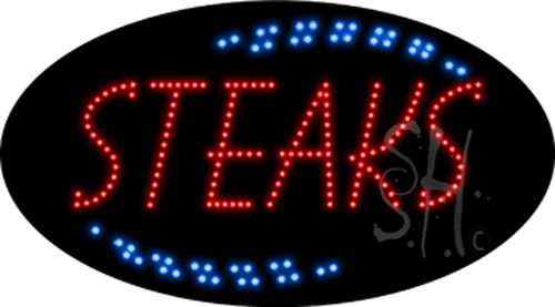 Red Steaks Animated LED Sign