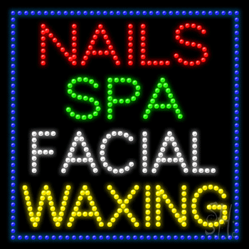 Large LED Nails Spa Facial Waxing Animated Sign