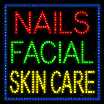 Large LED Nails Facial Skin Care Animated Sign