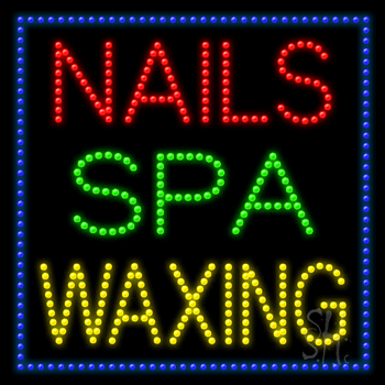 Large LED Nails Spa Waxing Animated Sign