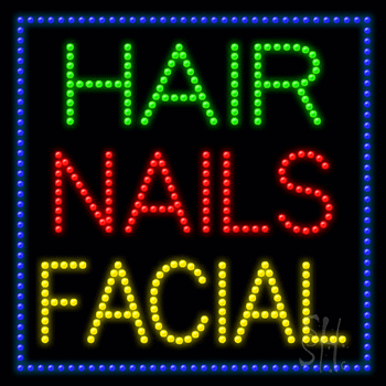 Large LED Hair Nails Facial Animated Sign