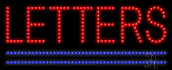 Red and Blue Custom Double Line LED Sign